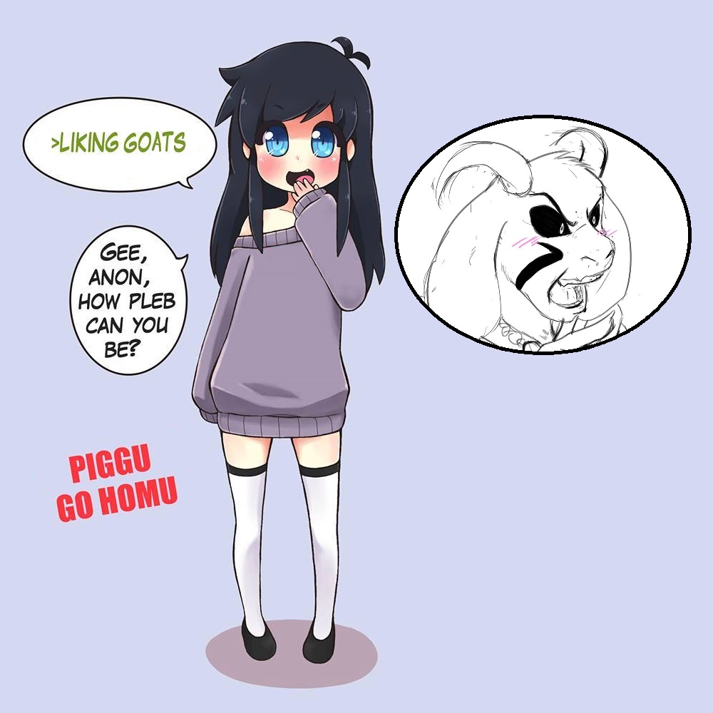 1:1 ? asriel_dreemurr black_hair blue_background blue_eyes breaking_the_fourth_wall caprine clothing duo english_text female footwear fur goat hair human humor laugh leggings legwear long_hair looking_at_viewer male mammal monster open_mouth parody shoes simple_background smug sweater text unknown_artist what white_fur young