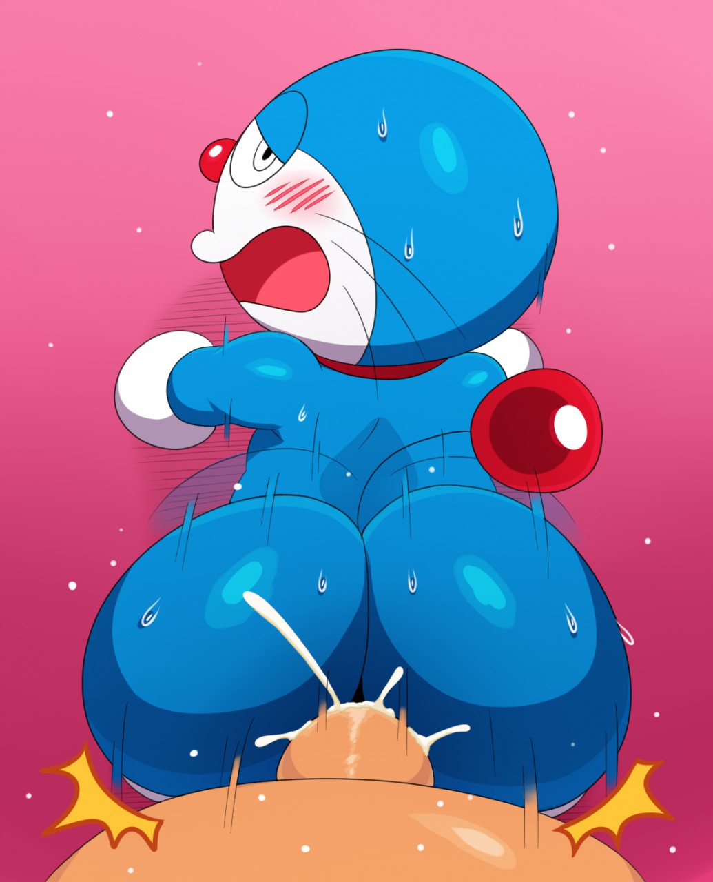 The Big ImageBoard (TBIB) - anal anal penetration anthro anthro penetrated  big butt blush bodily fluids bubble butt butt cum cum in ass cum inside  domestic cat doraemon doraemon (character) duo felid