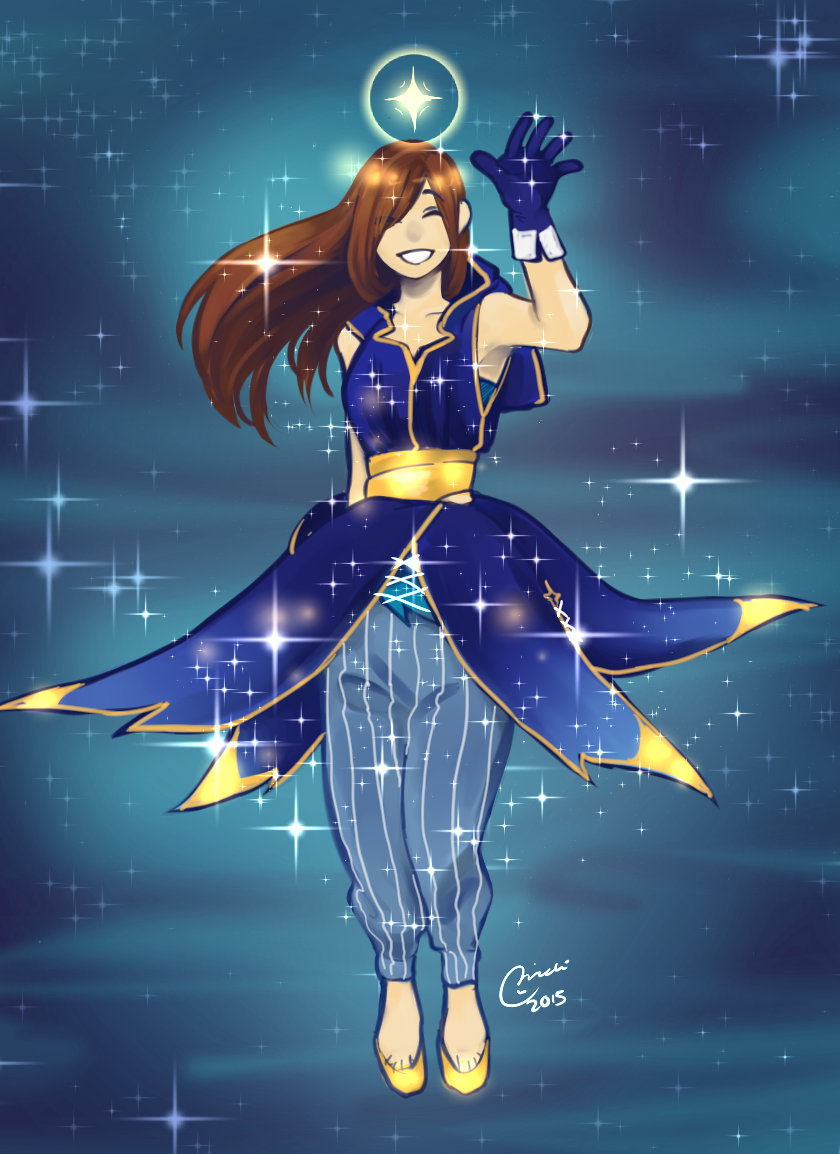 clothing dress female gloves hair human mammal not_furry outertale protagonist_(undertale) smile solo space star undertale unknown_artist video_games