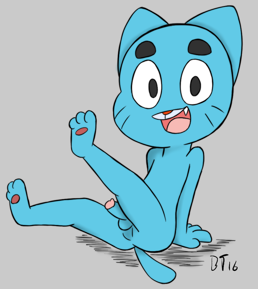 anthro balls boxtop cat cub feline gumball_watterson male mammal penis solo the_amazing_world_of_gumball young