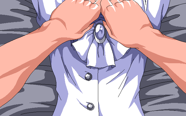 1boy 1girl animated animated_gif assisted_exposure breasts game_cg nipples on_bed open_clothes pov tearing_clothes torn_clothes trigger_2 zyx
