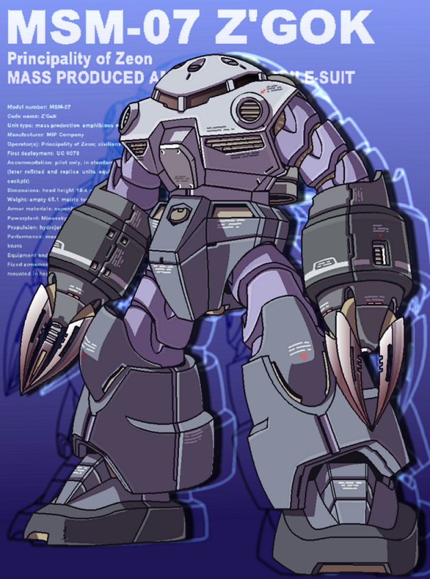 character_name gundam joy_(artist) mecha mobile_suit_gundam stats z'gok z'gok