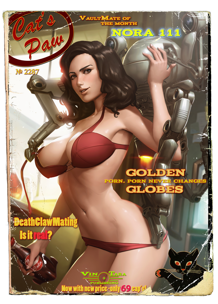 1girl black_hair bra breasts codsworth collaboration fallout fallout_4 looking_at_viewer mr_handy nipple_slip nipples nora_(fallout_4) panties panty_pull red_bra red_panties robot soda_bottle solo sunlight tarakanovich underwear underwear_only undressing unhooked_bra vintem window