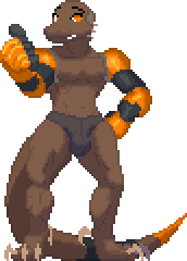 2018 alpha_channel anthro athletic bald beyxer_(beyxer) big_bulge big_thighs bulge claws clothed clothing cybernetics cyborg digital_media_(artwork) hand_on_hip horn looking_at_viewer low_res machine male nipples partially_clothed pixel_(artwork) pose reptile scalie simple_background smile solo standing tattoo teeth thick_thighs thumbs_up toe_claws topless transparent_background trenco tsunamidusher underwear