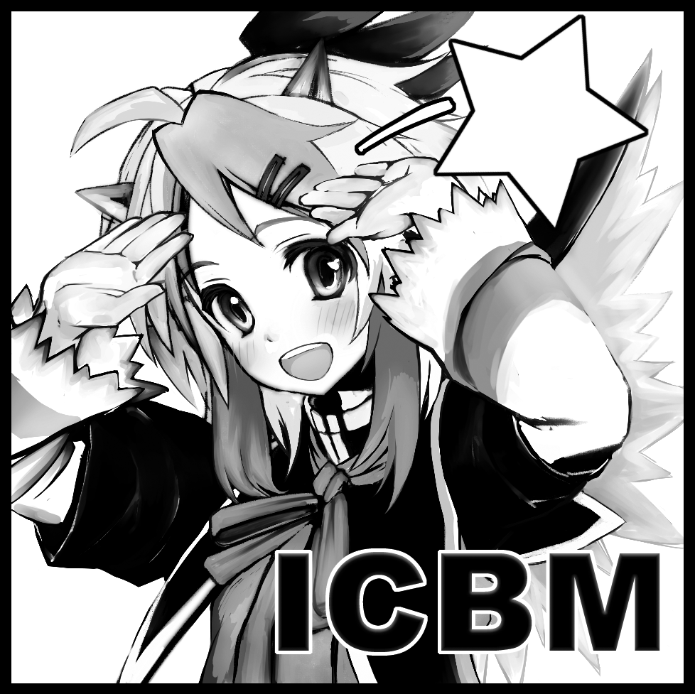 bad_id bad_pixiv_id black_border border circle_cut eho_(icbm) greyscale head_wings monochrome single_head_wing solo star tokiko_(touhou) touhou