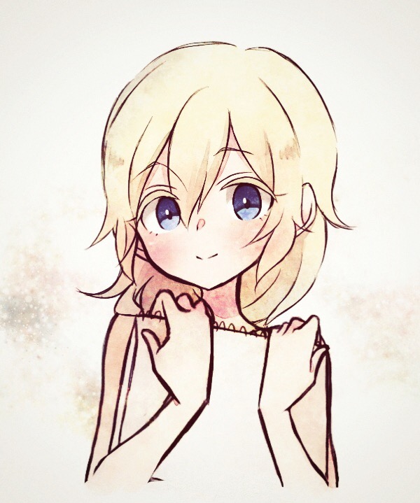 1girl bangs blonde_hair blue_eyes closed_mouth colored_eyelashes eyebrows_visible_through_hair hair_between_eyes holding kingdom_hearts long_hair looking_at_viewer namine sketchbook smile solo totoma upper_body