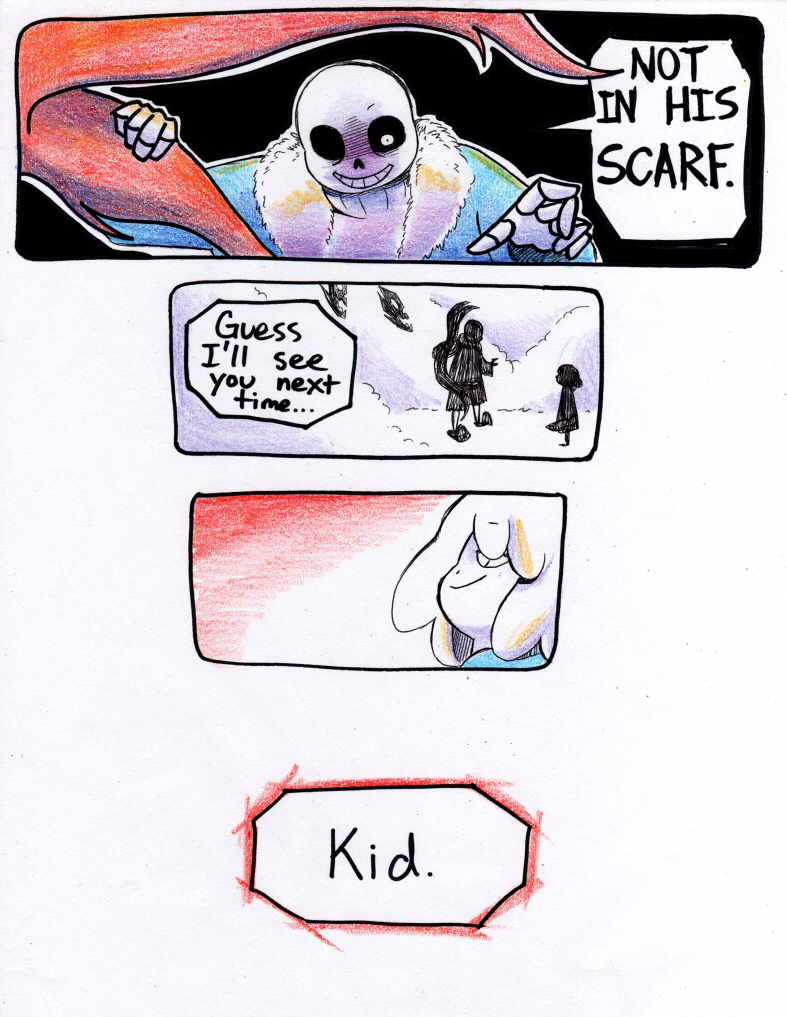 aftertale animated_skeleton bone chara_(undertale) clothed clothing comic dialogue english_text gaster_blaster human loverofpiggies mammal not_furry sans_(undertale) scarf skeleton text undead undertale video_games