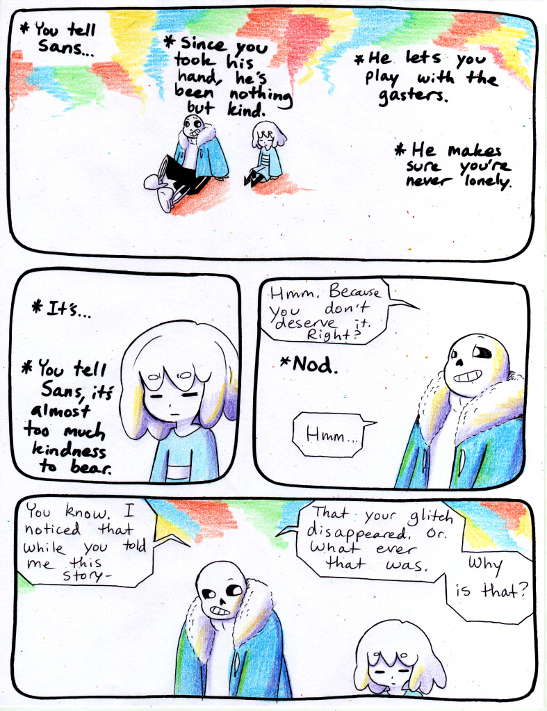 aftertale animated_skeleton bone clothed clothing comic dialogue english_text human loverofpiggies male mammal protagonist_(undertale) sans_(undertale) skeleton text undead undertale video_games