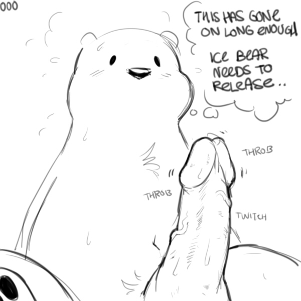 bear erection humanoid_penis ice_bear male mammal penis polar_bear solo sweat throbbing unknown_artist we_bare_bears