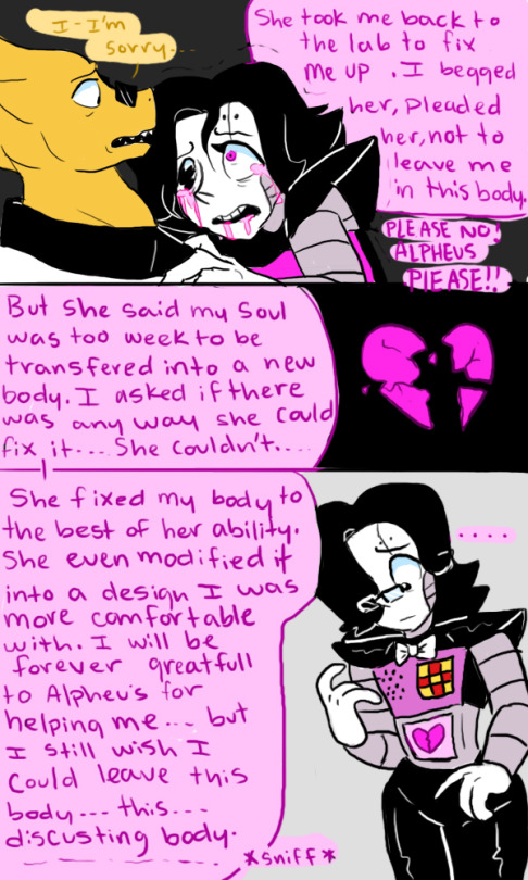 alphys beaten clothed clothing comic digital_media_(artwork) duo english_text female flashback hair humanoid long_hair machine male mettaton monster nsfwshamecave open_mouth robot tears text undertale video_games wounded