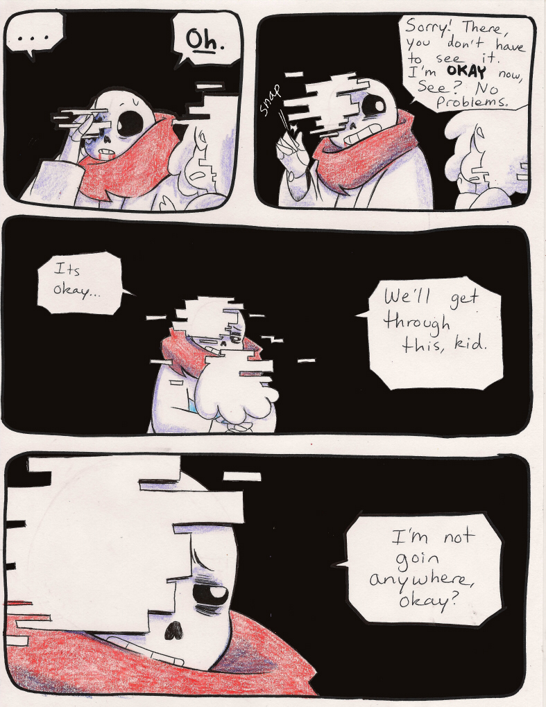 animated_skeleton black_sclera blood bone clothed clothing comic dialogue english_text human loverofpiggies male mammal melting not_furry protagonist_(undertale) sans_(undertale) skeleton text undead undertale video_games