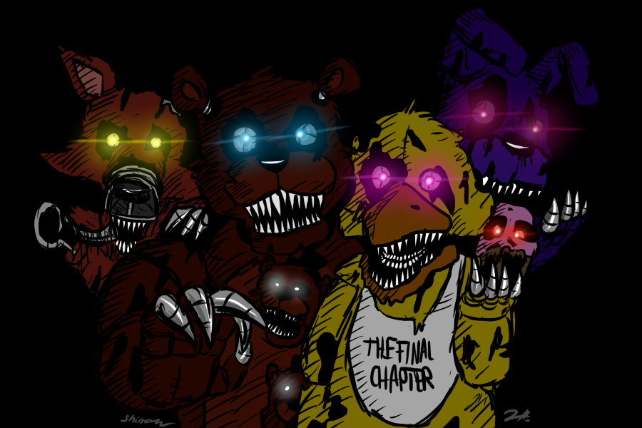 animatronic avian bear bird canine chicken female five_nights_at_freddy's five_nights_at_freddy's_4 fox glowing glowing_eyes group lagomorph machine male mammal nightmare_bonnie_(fnaf) nightmare_chica_(fnaf) nightmare_foxy_(fnaf) nightmare_freddy_(fnaf) rabbit robot shimazun video_games