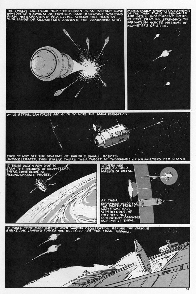 1984 albedo_(comic_book) anthro battle clothing comic computer jumpship military monocrome rocket science_fiction space spaceport star steve_gallacci story text traditional_media_(artwork) uniform zero_pictured