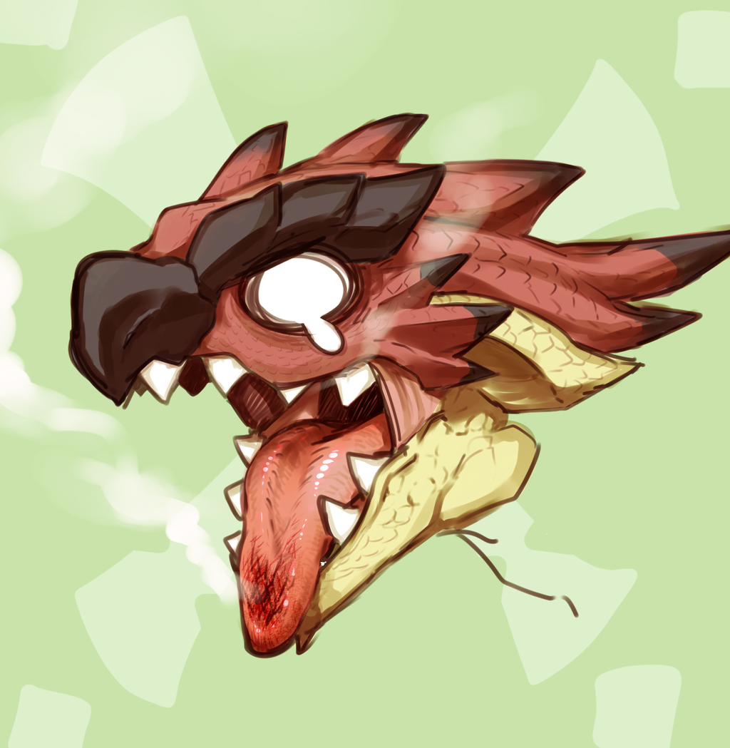 ambiguous_gender capcom crying dragoooon1223 feral flying_wyvern monster_hunter rathalos scales scalie simple_background solo tears tongue tongue_out video_games wyvern