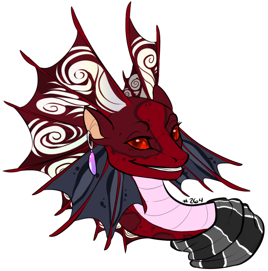 2015 alpha_channel ambiguous_gender dragon ear_piercing fae_dragon flight_rising happy infel-phira looking_at_viewer piercing red_eyes red_scales red_sclera scales scalie scarf simple_background smile solo transparent_background