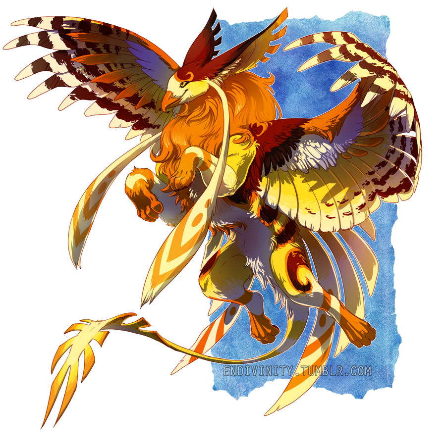 2016 alpha_channel ambiguous_gender avian beak brown_feathers brown_fur english_text eyrie feathered_wings feathers feral flying fur gryphon jarhaiya neopets nude orange_fur paws red_feathers red_fur silverbirch smile solo text white_feathers white_fur wings yellow_eyes yellow_feathers yellow_fur