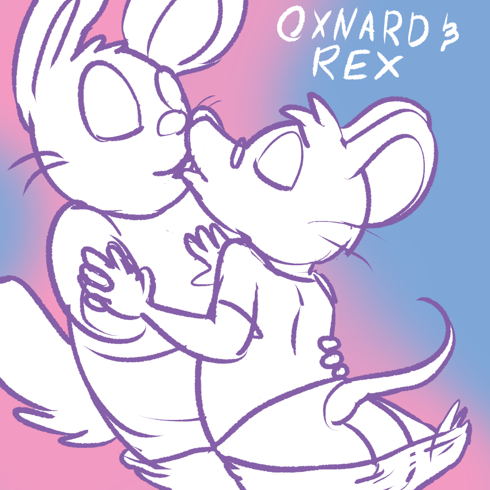 cute duo hamster kissing male male/male mammal mouse nishi oxynard rex(mouse) rodent romantic