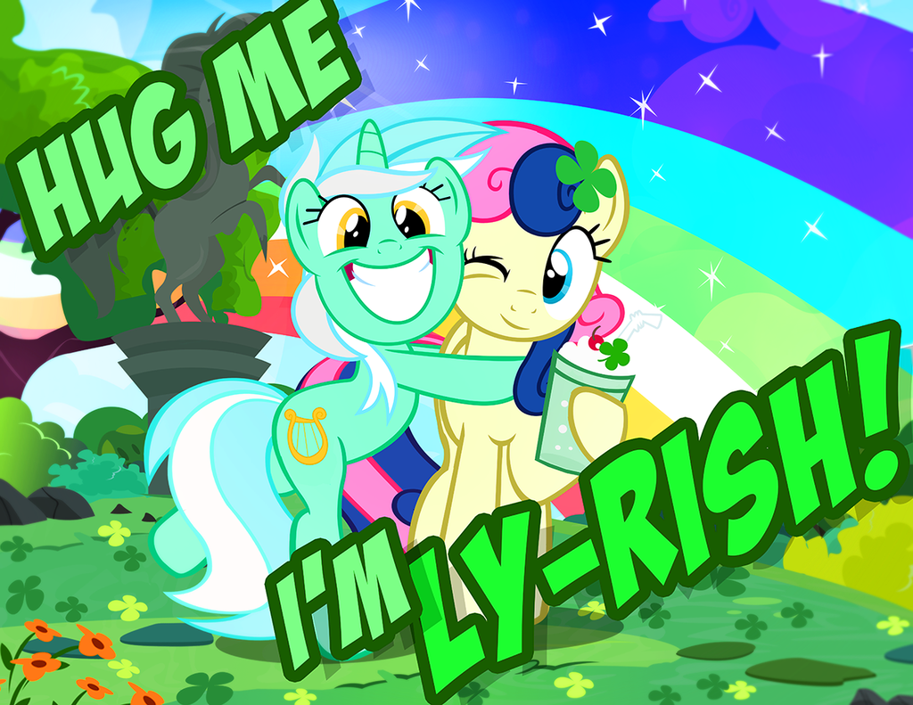 bonbon_(mlp) cutie_mark duo earth_pony equine female feral friendship_is_magic fur hair holidays horn horse lyra_heartstrings_(mlp) mammal milkshake multicolored_hair my_little_pony one_eye_closed pixelkitties pony smile st._patrick's_day two_tone_hair unicorn