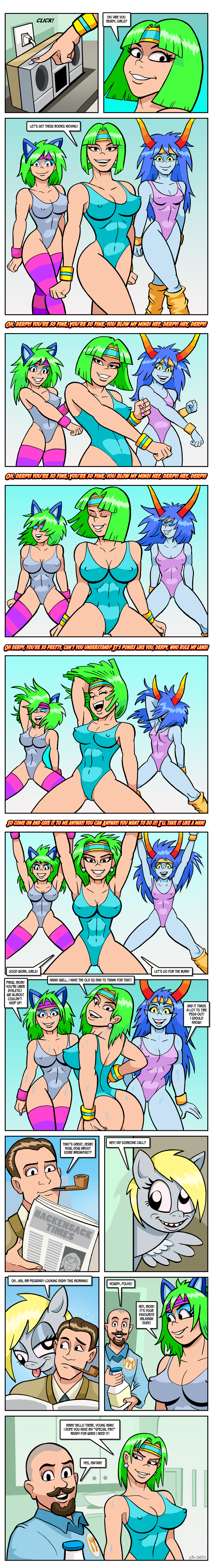 ! 2015 absurd_res beard blonde_hair blue_hair blue_skin border bracelet breasts brown_hair butt cleavage clothed clothing comic curtsibling derp_eyes derpy_hooves_(mlp) detailed_background digital_media_(artwork) english_text equine eyebrows eyelashes eyes_closed facial_hair female friendship_is_magic fur green_hair grey_fur group hair half-closed_eyes happy headband hi_res homestuck horn horse human jewelry leg_warmers legwear looking_at_viewer looking_back looking_down makeup male mammal mr_horsetrap mrs_horsetrap ms_paint_adventures mustache my_little_pony nails navel necklace necktie newspaper nipple_bulge nipples open_mouth parody pega_mega pegaslut pegasus pipe pony simple_background smile speech_bubble stockings suit sweat teeth text tongue tongue_out troll trollslut watermark white_border wings yellow_sclera