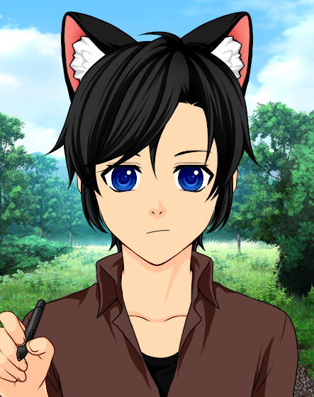 animal_ears black_hair blue_eyes cat_ears crowfeather male_focus personification silverfeather222 warrior_cats
