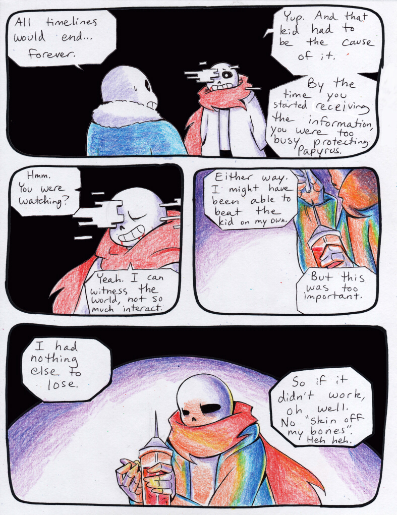 aftertale animated_skeleton bone clothed clothing comic dialogue duo english_text loverofpiggies male not_furry sans_(undertale) skeleton syringe text traditional_media_(artwork) undead undertale video_games