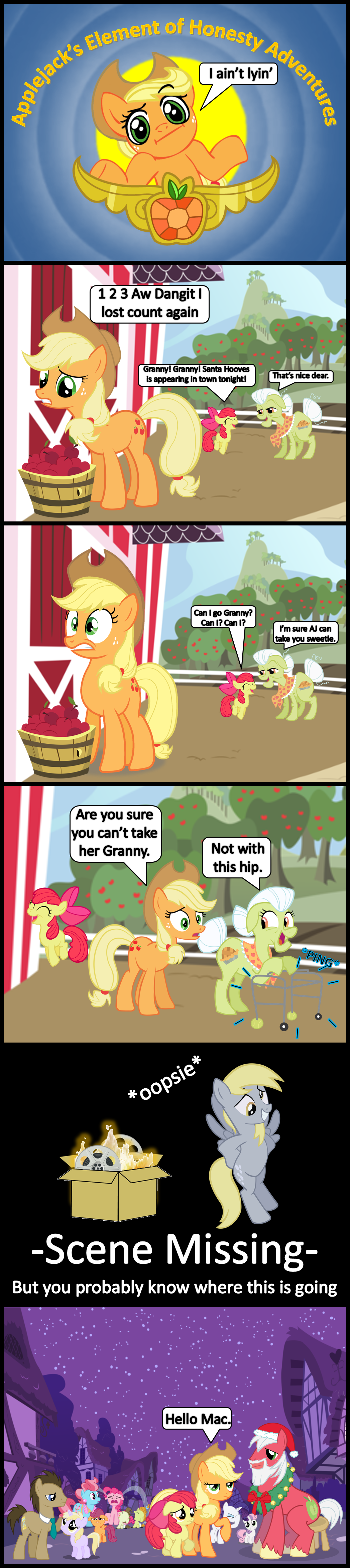 2014 absurd_res apple apple_bloom_(mlp) applejack_(mlp) bad_end barn big_macintosh_(mlp) blonde_hair bronybyexception christmas clothing comic costume crying cutie_mark derpy_hooves_(mlp) dialogue doctor_whooves_(mlp) door earth_pony english_text equine female fence feral food friendship_is_magic fruit fur granny_smith_(mlp) green_eyes green_fur group hair hi_res holidays horse male mammal mrs_cake_(mlp) my_little_pony orange_fur outside pinkie_pie_(mlp) pony ponyville pound_cake_(mlp) pumpkin_cake_(mlp) rarity_(mlp) red_fur santa_claus scootaloo_(mlp) sweetie_belle_(mlp) tears text tree