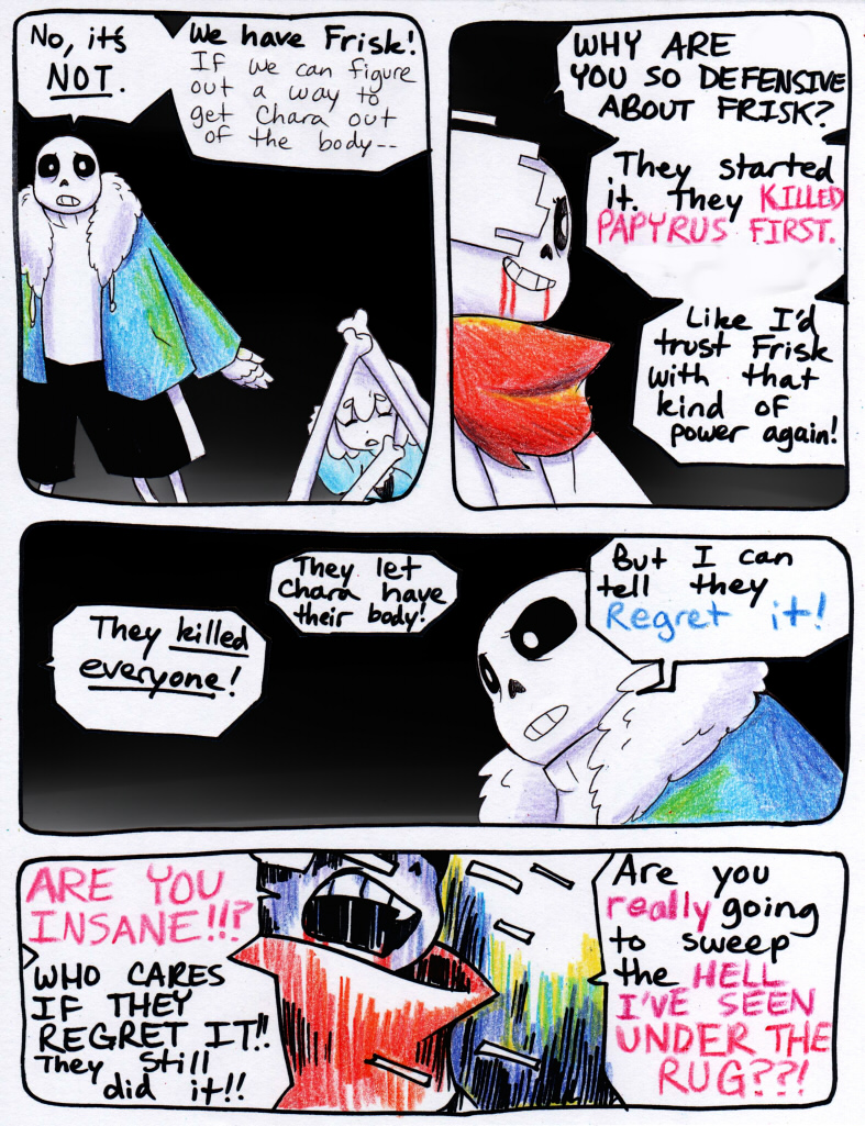 aftertale animated_skeleton blood bone clothed clothing comic dialogue english_text geno_sans_(aftertale)_(character) human loverofpiggies male mammal not_furry protagonist_(undertale) sans_(undertale) scarf skeleton text undead undertale video_games wounded