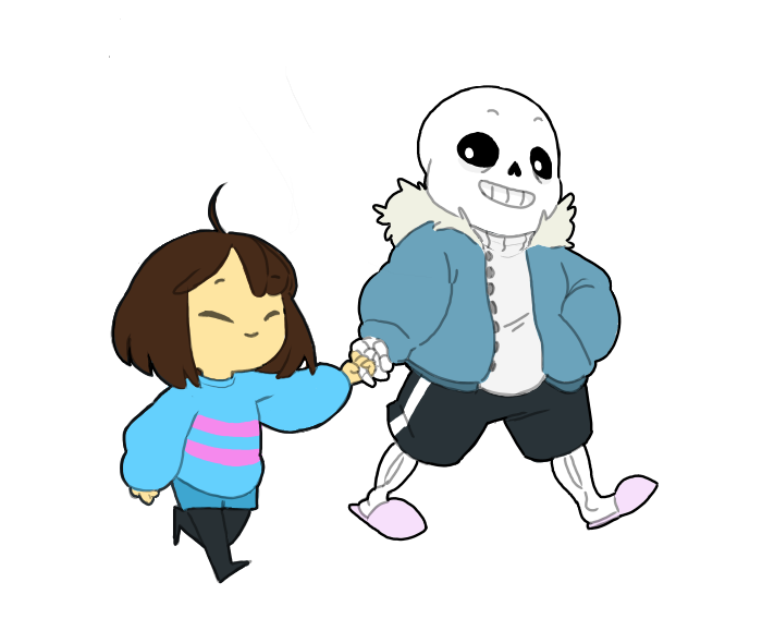 animated_skeleton bone clothed clothing duo eyes_closed hades hair hand_holding hoodie human male mammal protagonist_(undertale) sans_(undertale) skeleton slippers sweater undead undertale video_games