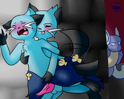 anal balls blush dewott male male/male nintendo penis pok&eacute;mon reach_around tongue tongue_out video_games wartortle yoshimister_(artist)