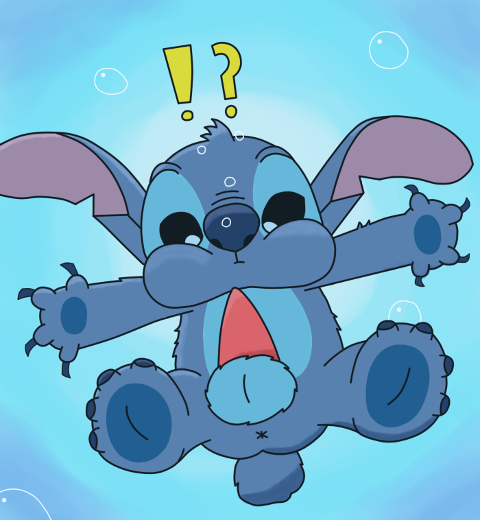 balls breath_holding bubble confusion disney erection floating lilo_and_stitch male miracle227 partially_submerged penis spread_legs spreading stitch underwater water