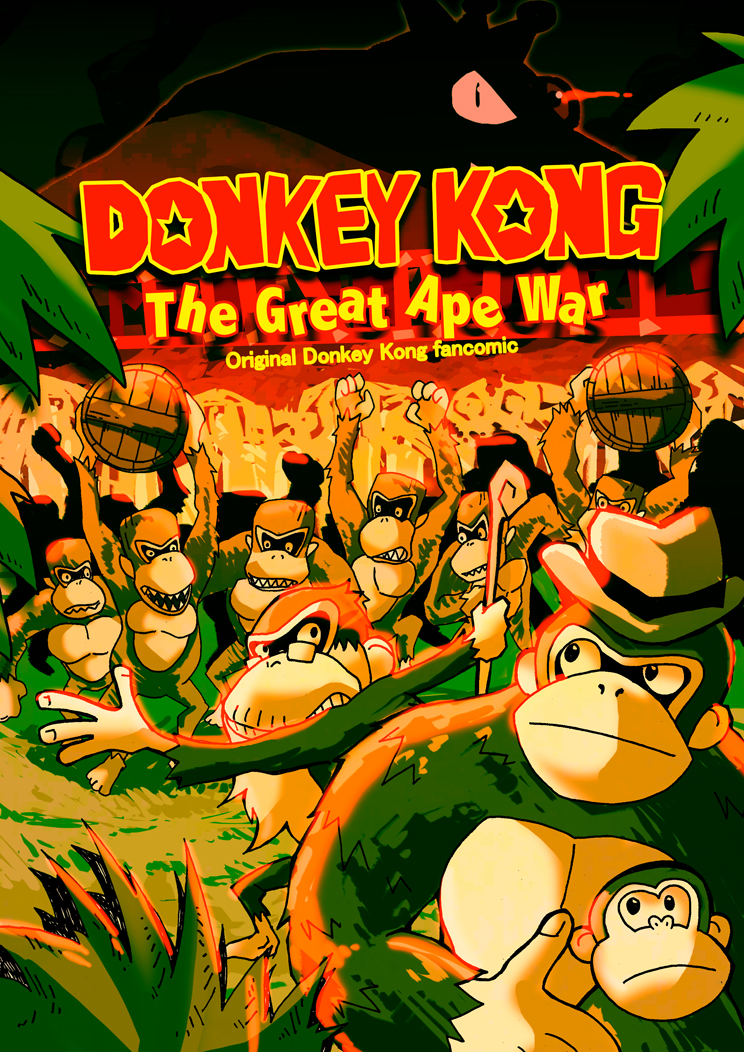 ape april_fools barrel beard cane cover cover_page cranky_kong diddy_kong donkey_kong donkey_kong_(series) doujin_cover facial_hair fake_cover fedora frown glasses grass hat king_k._rool no_humans palm_tree rectangular_glasses setz sharp_teeth teeth tree when_you_see_it