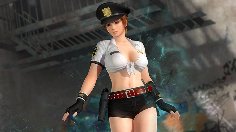 1girl 3d breasts dead_or_alive dead_or_alive_5 large_breasts midriff official_art phase-4 policewoman solo tecmo