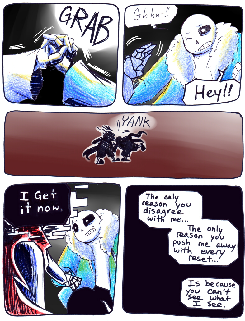 aftertale animated_skeleton blood bone clothed clothing comic dialogue english_text geno_sans_(aftertale)_(character) loverofpiggies male mammal not_furry sans_(undertale) scarf skeleton text undead undertale video_games wounded