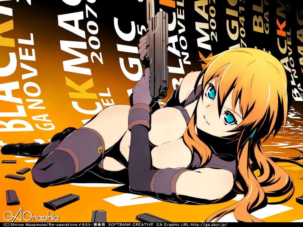 black_magic gagraphic gun solo thighhighs tsubaki_harusame wallpaper weapon