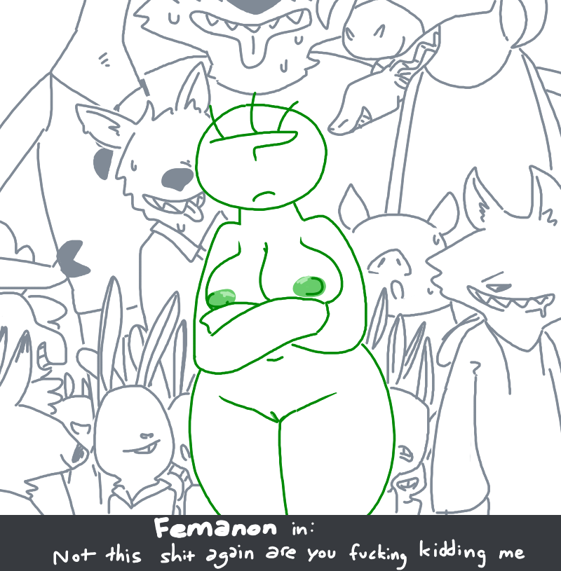2016 ambiguous_gender anon anthro breasts buckteeth canine clothed clothing digital_media_(artwork) disney english_text fangs female frown group human lagomorph male mammal naughty_face nipples nude open_mouth panting pig porcine pussy rabbit slightly_chubby suggestive sweat teeth text the_weaver thick_thighs wolf zootopia