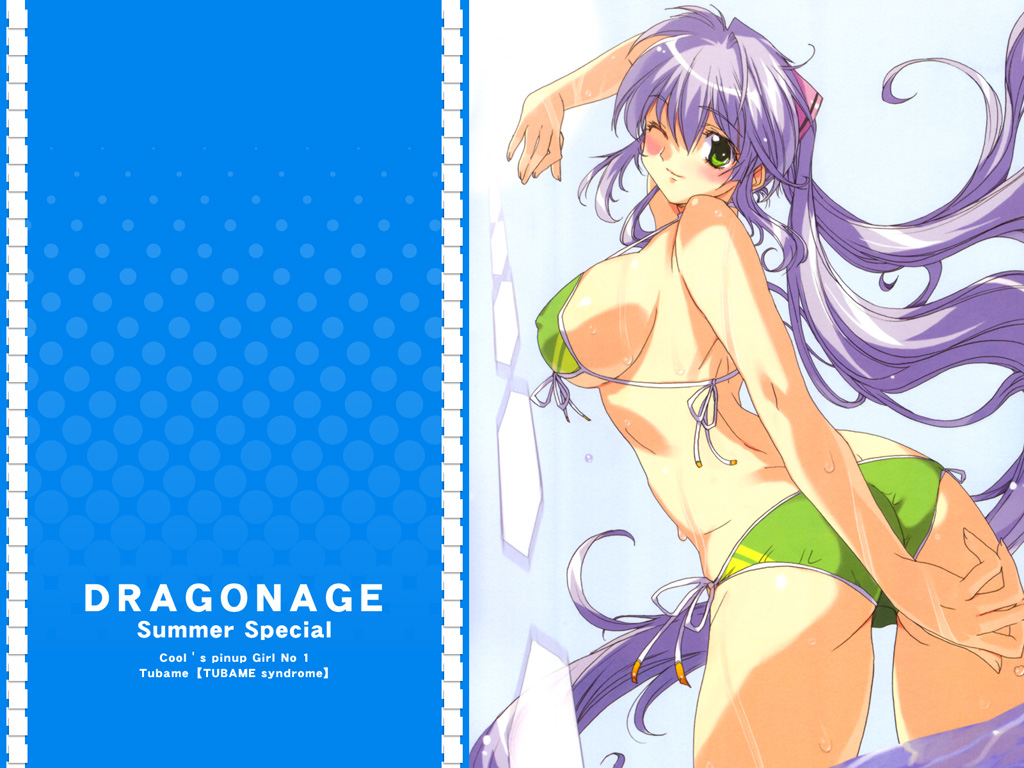 akane_kotetsu arm_up ass back bikini blue_hair blush breasts covered_nipples from_behind front-tie_top green_eyes hair_ribbon kurashiki_tsubame large_breasts long_hair looking_back ocean official_art one_eye_closed outdoors ribbon shading_eyes side-tie_bikini sideboob sky smile solo standing sun swimsuit tsubame_syndrome twintails underboob very_long_hair wading wallpaper water wet wet_clothes