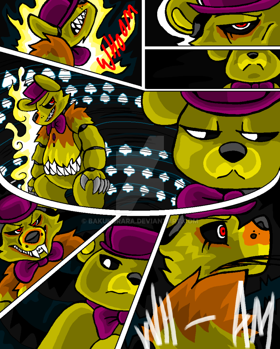 animatronic anthro bakukurara bear comic digital_media_(artwork) five_nights_at_freddy's five_nights_at_freddy's_4 five_nights_at_freddy's_world fredbear_(fnaf) machine mammal nightmare_fredbear_(fnaf) robot video_games