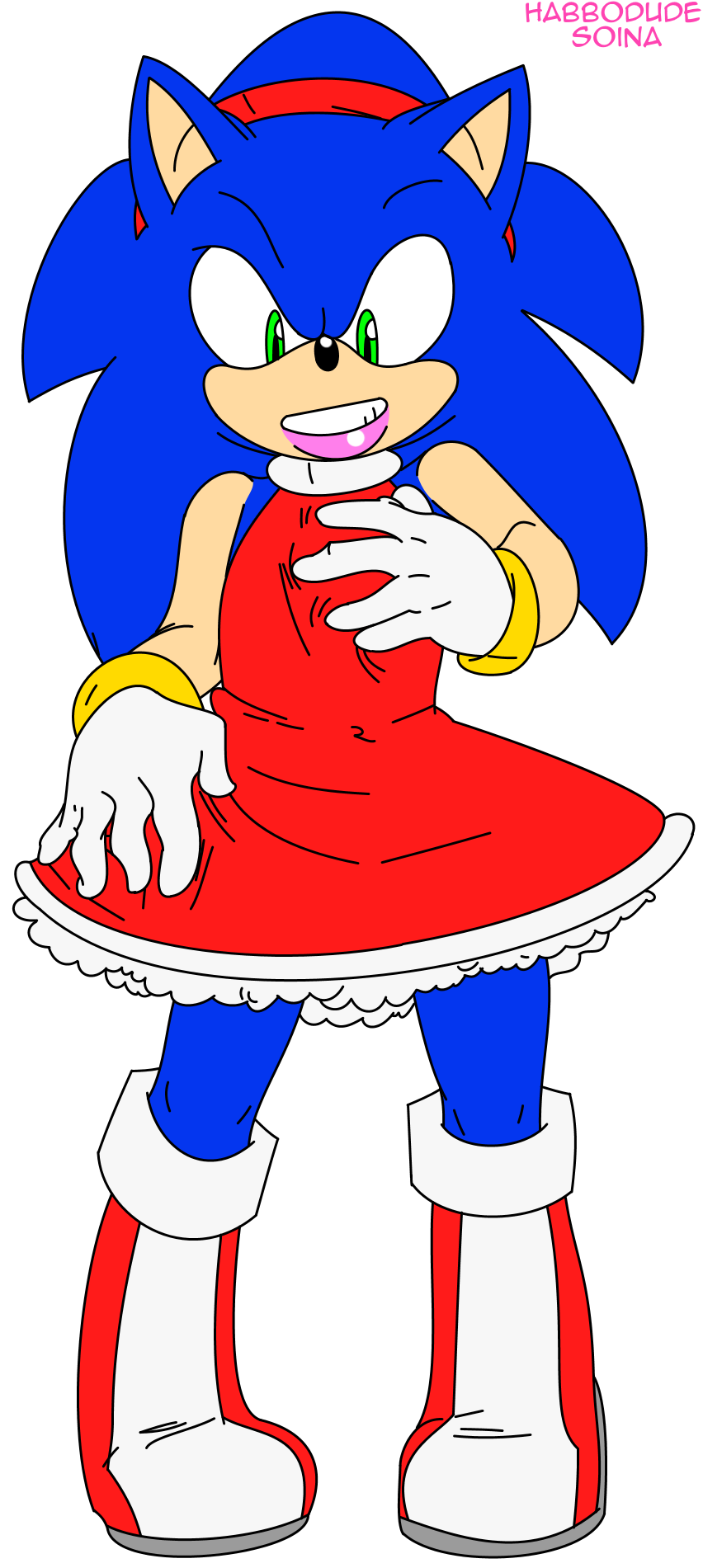 2016 anthro clothed clothing crossdressing habbodude hedgehog male mammal soina solo sonic_(series) sonic_the_hedgehog