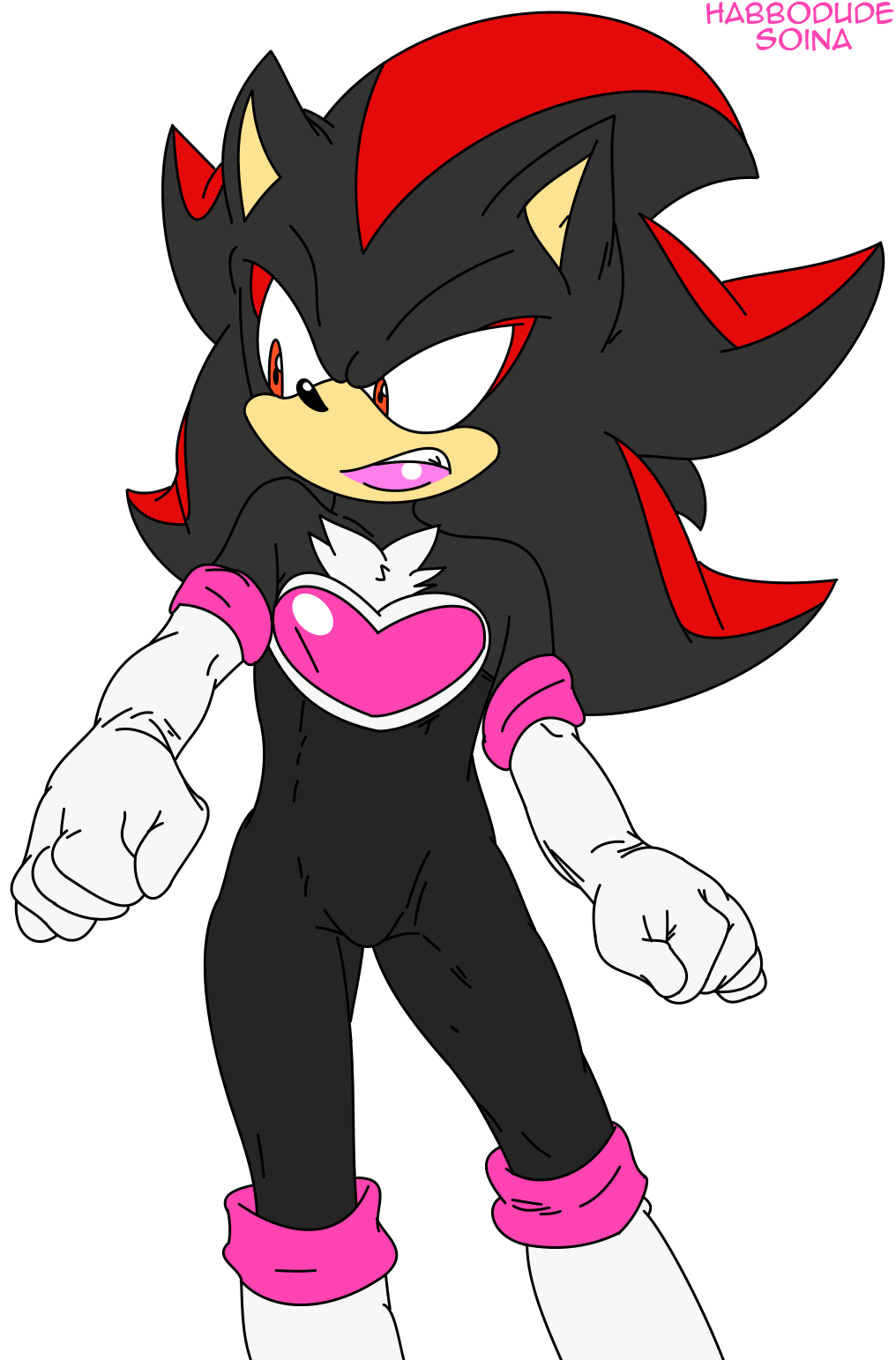 2016 anthro clothed clothing crossdressing habbodude hedgehog male mammal shadow_the_hedgehog soina solo sonic_(series)