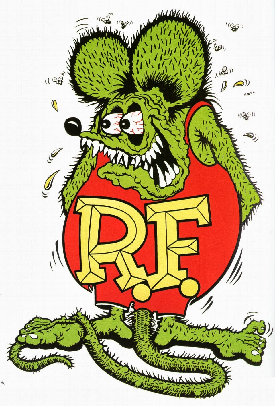 arthropod bulging_eyes clothed clothing ed_'big_daddy'_roth ed_roth fly insect mammal open_mouth rat rat_fink rodent sharp_teeth sweat teeth