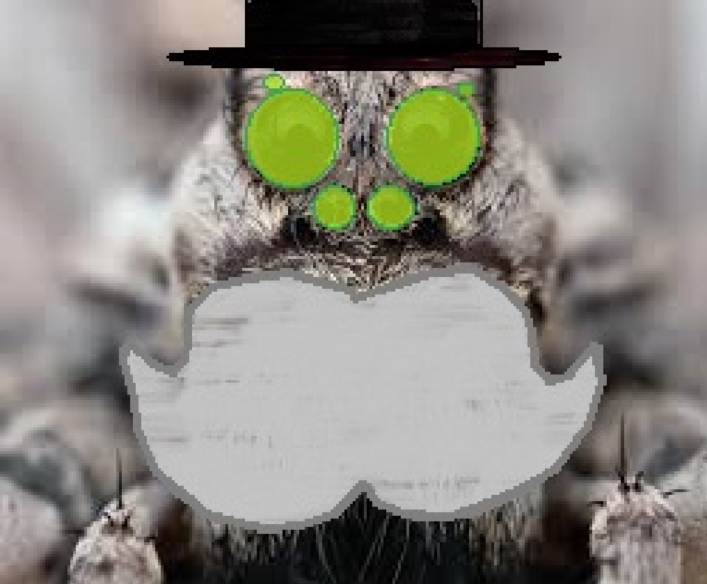 2016 arachnid arthropod facial_hair green_eyes hat looking_at_viewer male meme mustache spider spider26 video_games