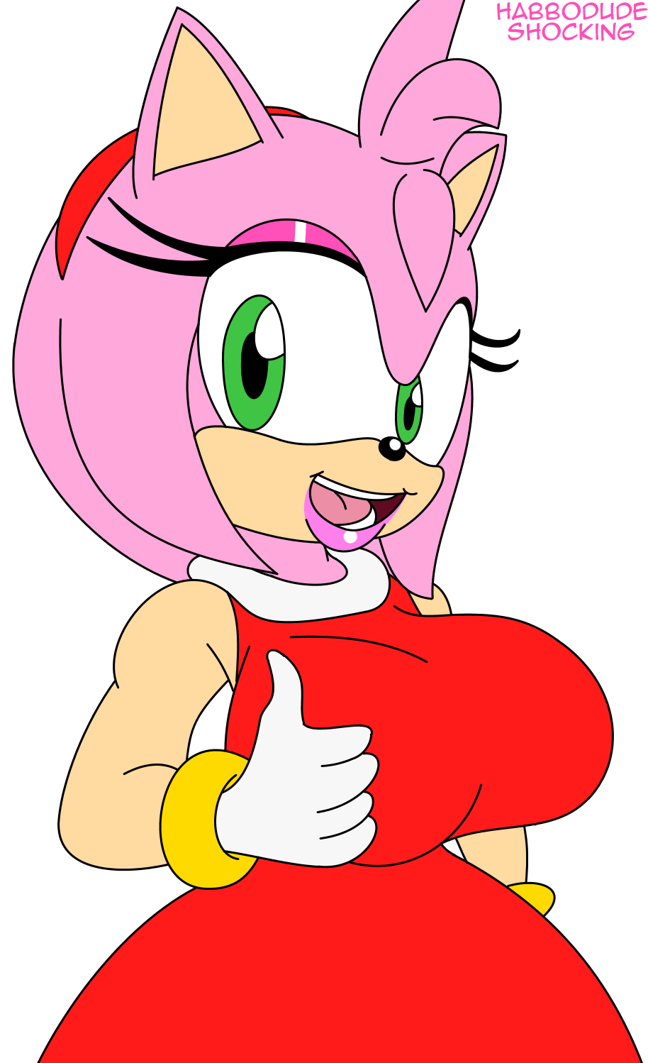 2016 amy_rose anthro big_breasts breasts english_text female habbodude hedgehog huge_breasts mammal shocking_(artist) solo sonic_(series) text