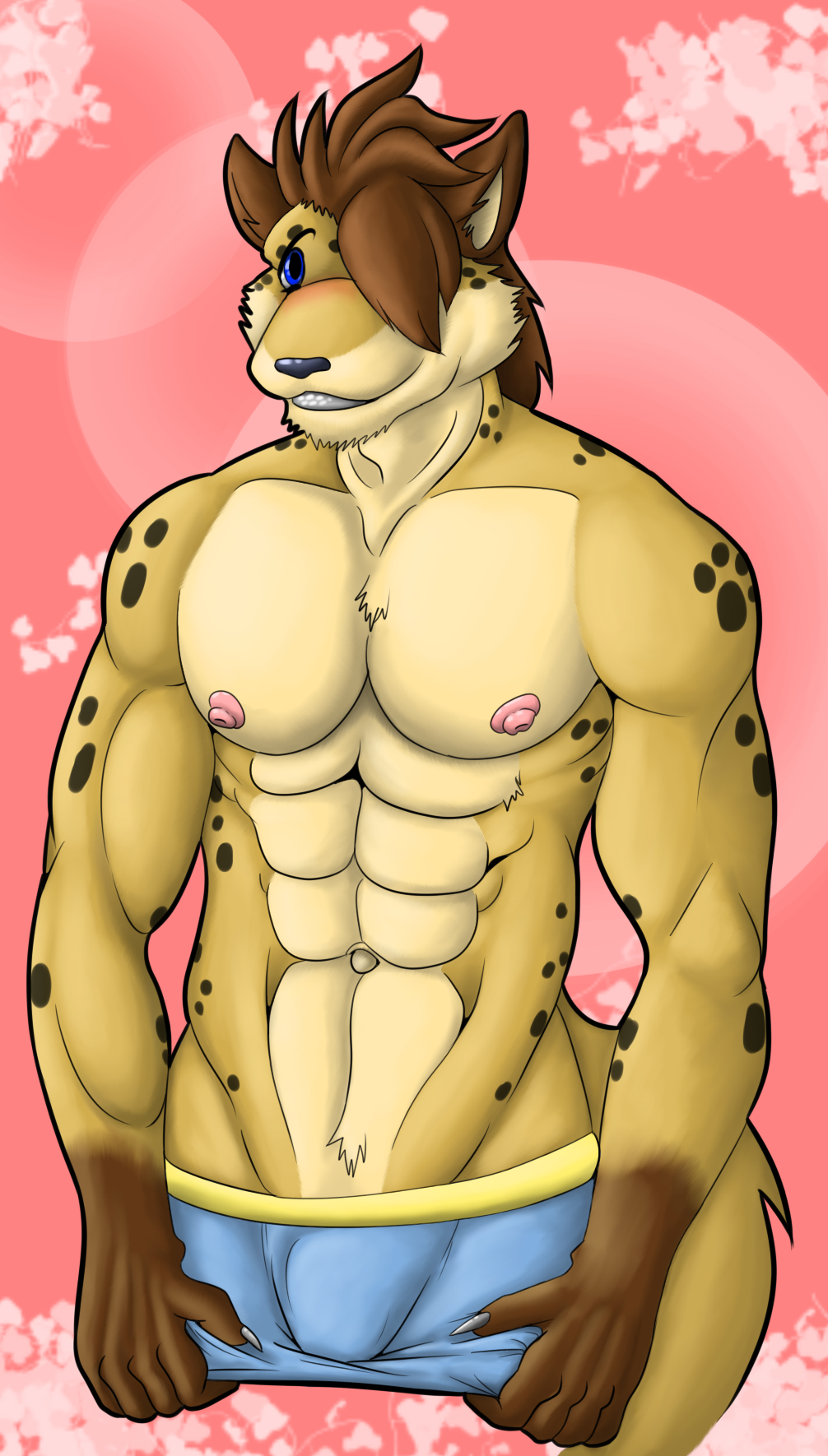 bareback boxers_(clothing) clothing hyena james mammal muscular nipples underwear wolfgerlion64