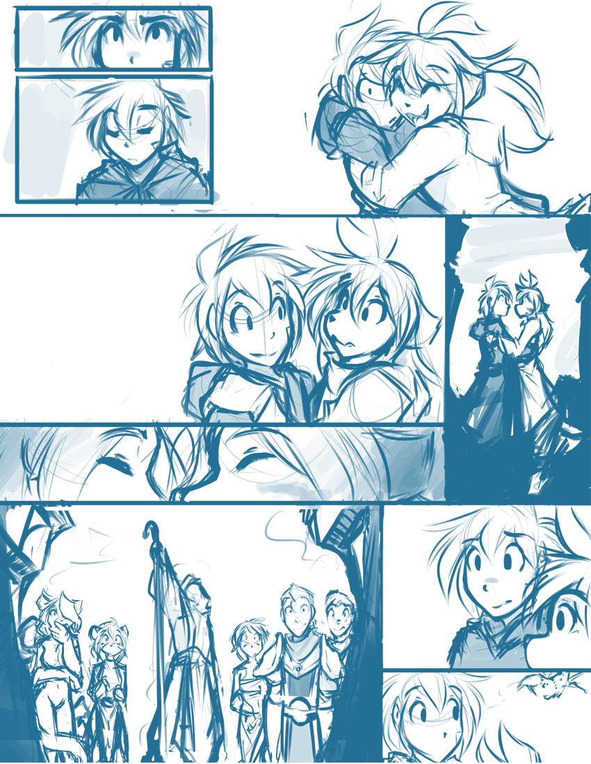 anthro armor breasts clothing comic feline female flora_(twokinds) fur hair hug human keidran keiren_(twokinds) leopard maeve_(twokinds) male mammal monochrome nude open_mouth outside sculpture snow_leopard statue tiger tom_fischbach trace_legacy twokinds webcomic