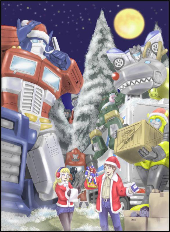 6+boys 80s 90s antlers armor autobot beast_wars bell boots box bumblebee capelet carly_(transformers) christmas christmas_ornaments christmas_tree container decepticon dinosaur gift gift_box gloves glowing gorilla grimlock ground_vehicle hat helmet holding hound_(transformers) insignia ironhide jazz_(transformers) kamizono_(spookyhouse) long_hair machine machinery maximal mecha megatron merry_christmas metalhawk motor_vehicle multiple_boys oldschool open_mouth optimus_primal optimus_prime pretender red_eyes red_gloves reindeer_antlers robot sack santa_costume santa_hat science_fiction short_hair smile snowflakes snowing soundwave spike_witwicky standing starscream tape_recorder transformers transformers_super-god_masterforce truck tyrannosaurus_rex