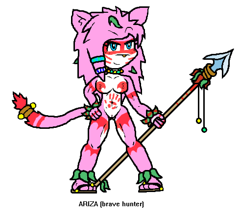aeris_(vg_cats) breasts cat clothing feline footwear fur hunter mammal nude pink_fur pussy sandals tribal vg_cats warrior