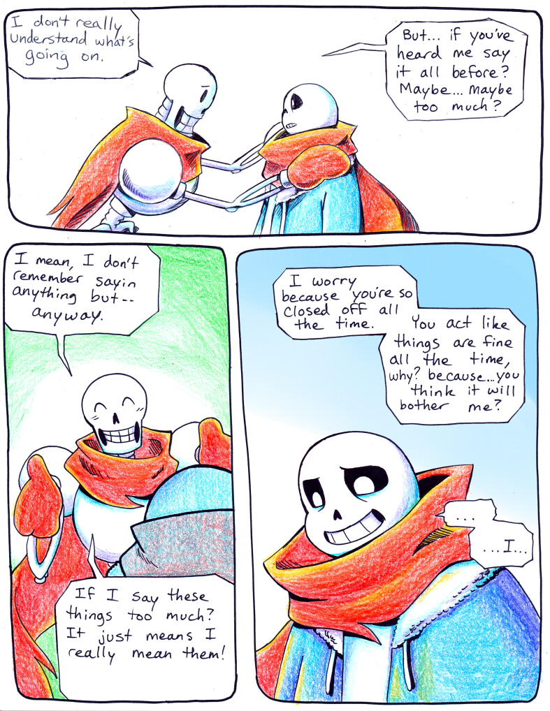 aftertale animated_skeleton bone clothing dialogue english_text gloves jacket loverofpiggies male papyrus_(undertale) sans_(undertale) scarf skeleton text tree undead undertale video_games