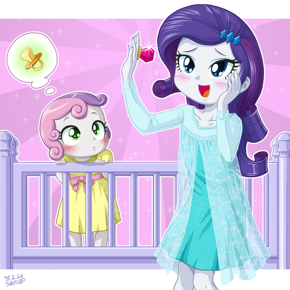 2girls multiple_girls my_little_pony my_little_pony_equestria_girls my_little_pony_friendship_is_magic personification rarity sweetie_belle tagme uotapo younger