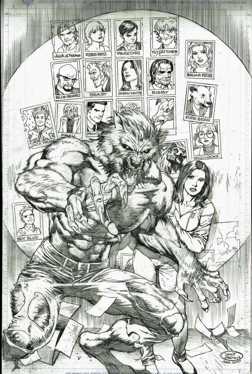 2010 abs action_pose angry barefoot biceps big_muscles bigby_wolf black_hair canine clothed clothing digitigrade fable_comics female guardian hair hand_on_arm human inside jacket lan_medina long_hair looking_at_viewer male mammal monochrome muscular no_pupils official_art open_mouth pants pecs pen_(artwork) photo portraits size_difference standing topless torn_clothing traditional_media_(artwork) vein were werewolf