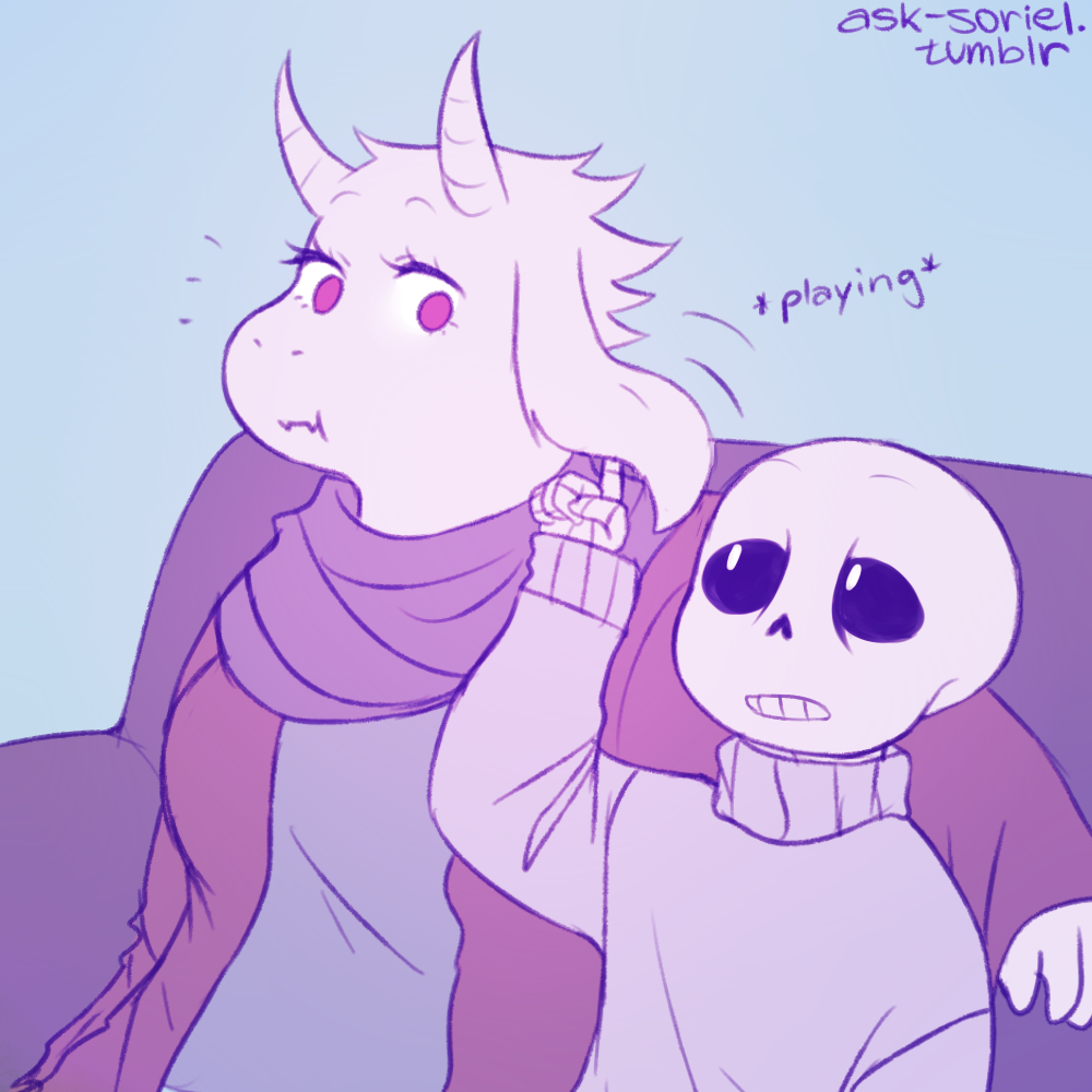 animated_skeleton ask-soriel bone boss_monster caprine duo embarasing fur goat horn mammal sans_(undertale) shame skeleton sorihell toriel undead undertale video_games white_fur